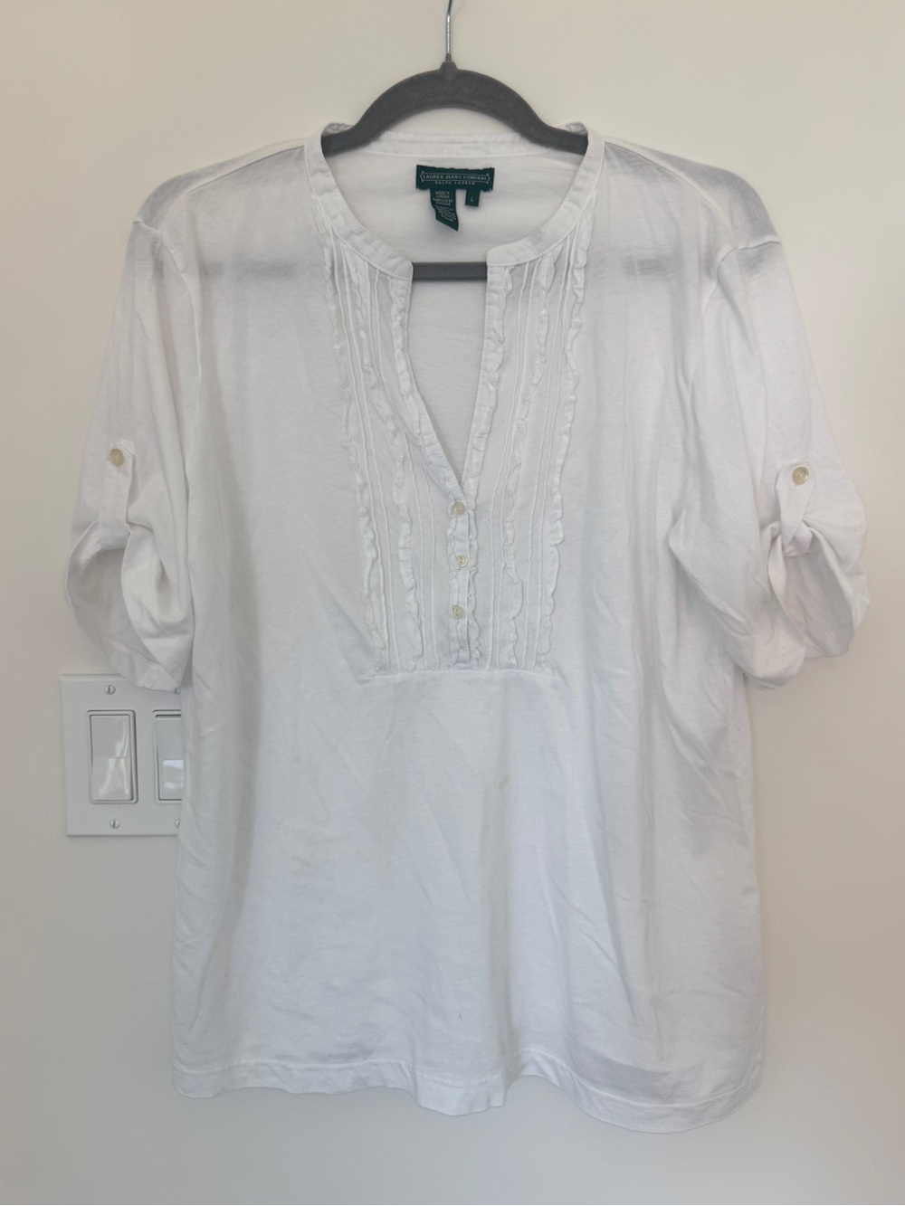 Vintage Lauren Jeans Company White 100% Cotton Top